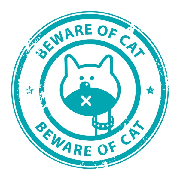Beware των γάτα σφραγίδα — Διανυσματικό Αρχείο