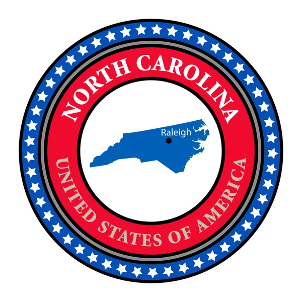Étiquette Caroline du Nord — Image vectorielle
