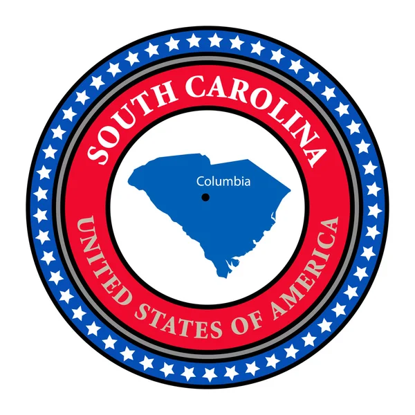 Label Carolina del Sud — Vettoriale Stock