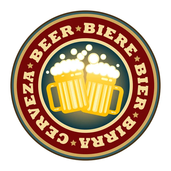 Label met bier — Stockvector