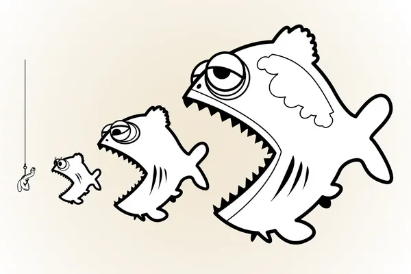 Trois poissons — Image vectorielle