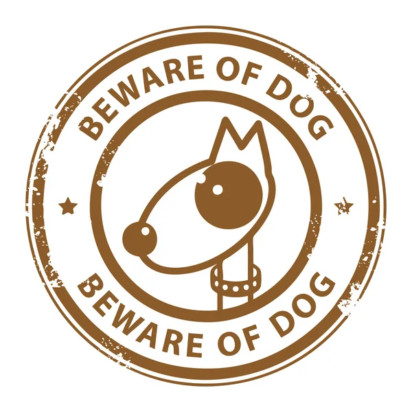 Cuidado con el sello de perro — Vector de stock