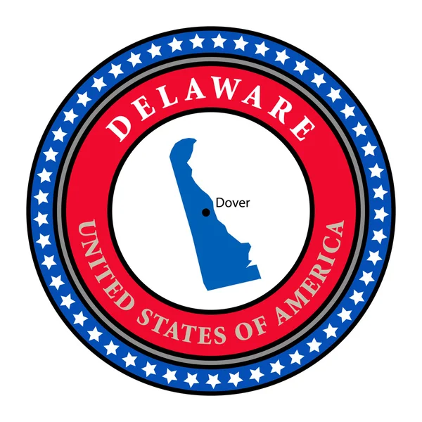 Rótulo Delaware — Vetor de Stock