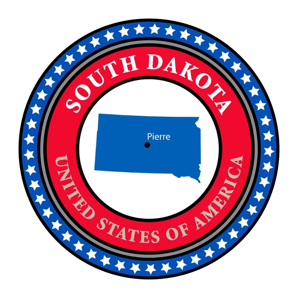 Label South Dakota — Stock Vector