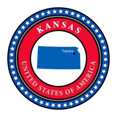 Label Kansas clipart