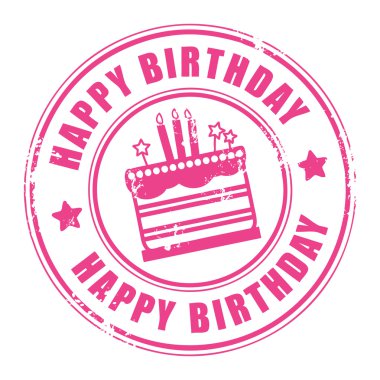 Happy Birthday stamp clipart