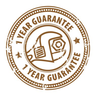 1 year guarantee stamp clipart