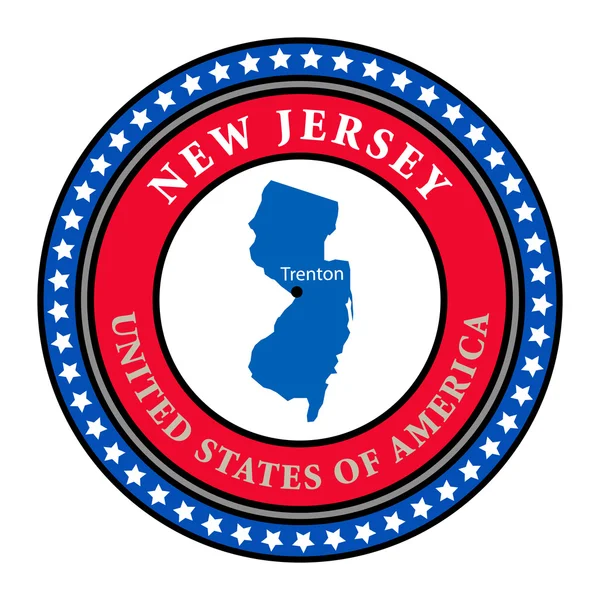 Etiqueta Nova Jersey — Vetor de Stock