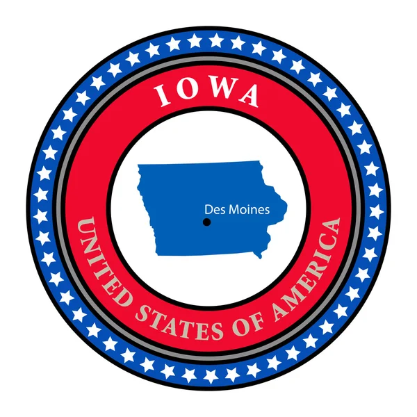 Rótulo Iowa — Vetor de Stock