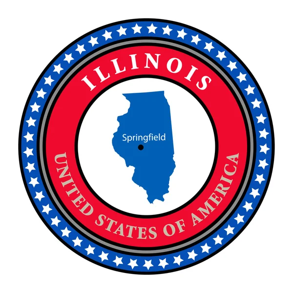 Etiket Illinois — Stok Vektör