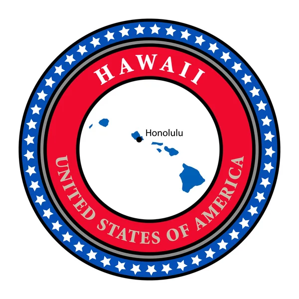 Label Hawaii — Stock Vector
