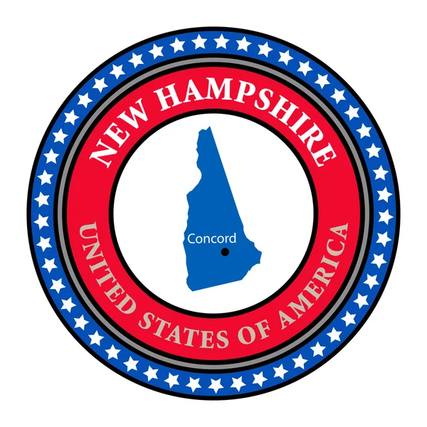 Címke New Hampshire-ben — Stock Vector