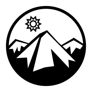 Mountains and sun clipart