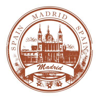 Madrid, Spain stamp clipart