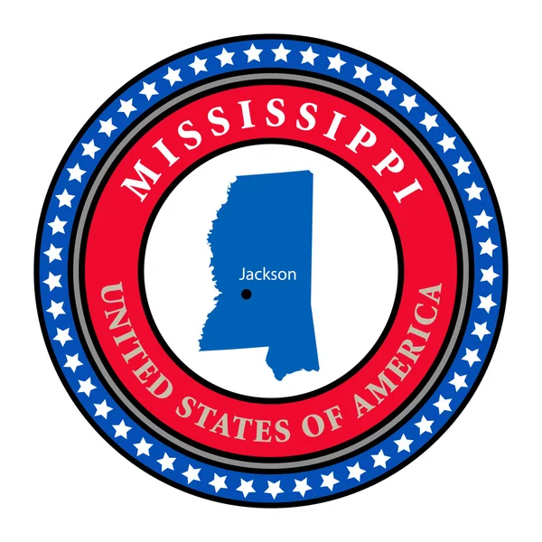 Etiqueta Mississippi — Archivo Imágenes Vectoriales