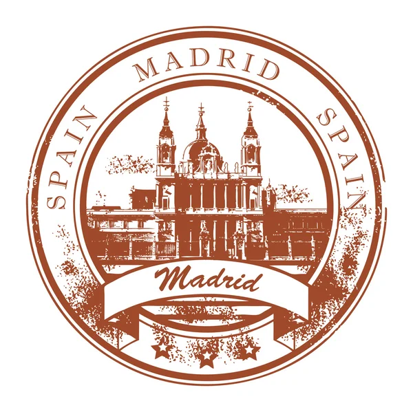 Madrid, Spagna timbro — Vettoriale Stock