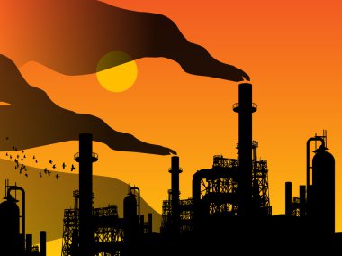 Oil refinery factory clipart