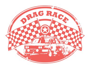 Drag Race stamp clipart