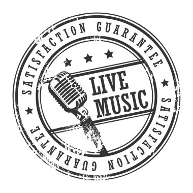 Live music stamp clipart