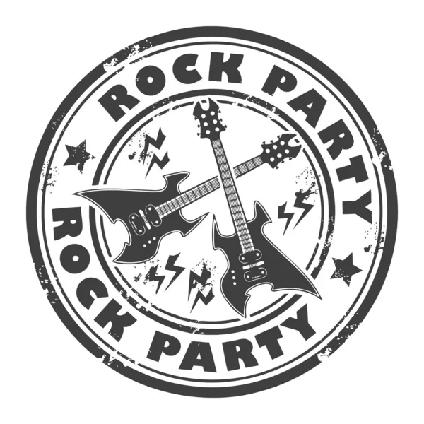 Rock Party stamp — Stock Vector