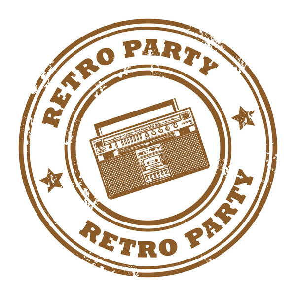 Retro Party stamp