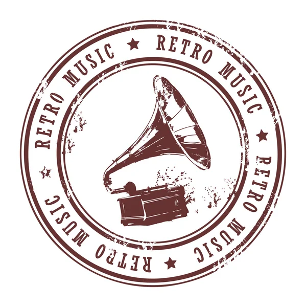 Retro music známka — Stockový vektor