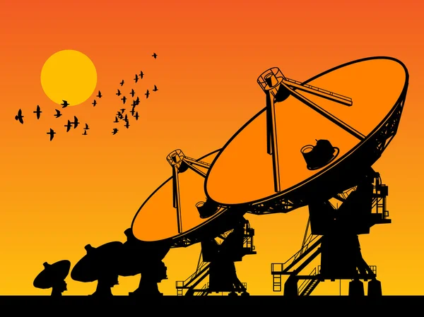 Radiotelescopi — Vettoriale Stock