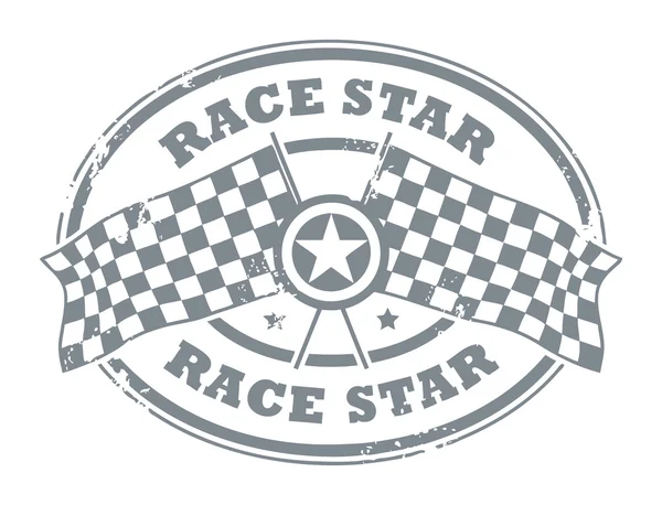 Race Star stamp — Stock Vector