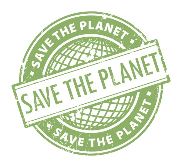 Salvar el planeta sello — Vector de stock