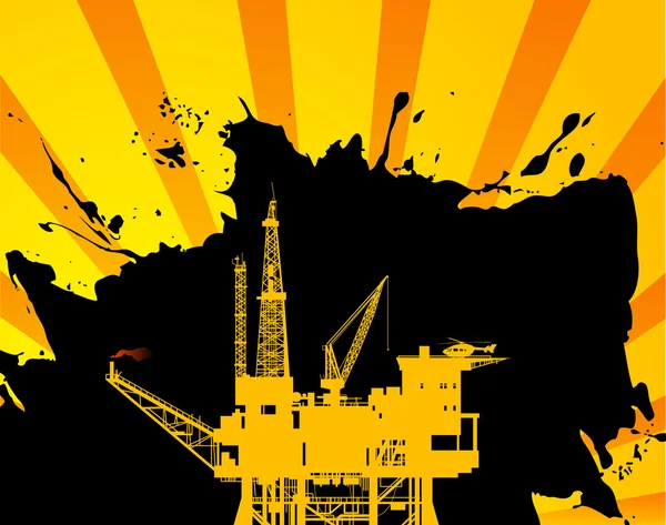 Φόντο πλατφόρμα πετρελαίου — Διανυσματικό Αρχείο