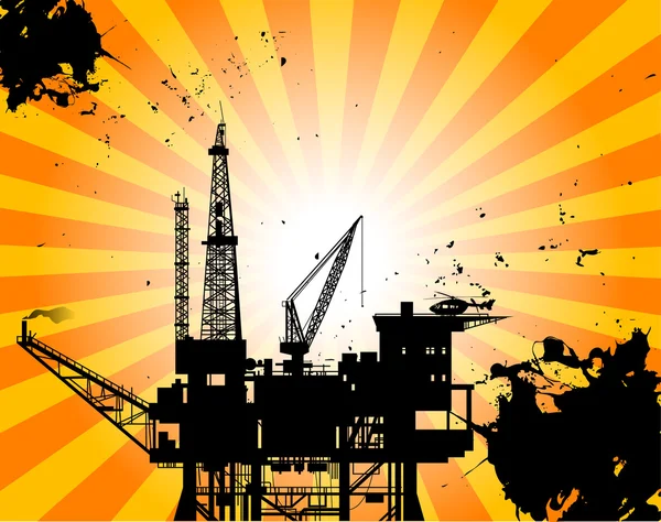 Olieplatform — Stockvector
