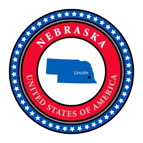 Rótulo Nebraska — Vetor de Stock