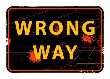 Wrong Way sign clipart