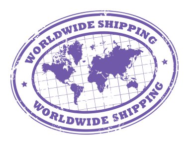 Worldwide shipping stamp clipart
