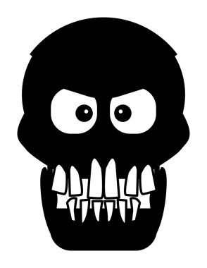 Skull on white clipart