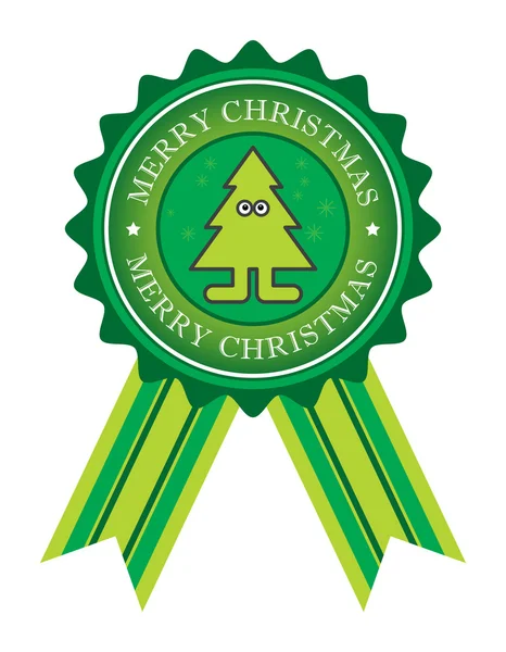 Rótulo com árvore de Natal — Vetor de Stock