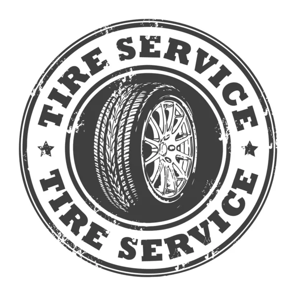 Sello de servicio de neumáticos — Archivo Imágenes Vectoriales
