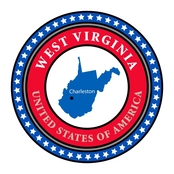 Etiqueta Virgínia Ocidental —  Vetores de Stock