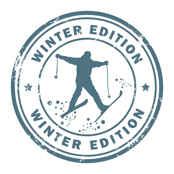 Timbre édition hiver — Image vectorielle