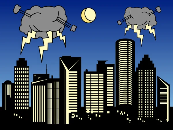 Tempête dans la ville — Image vectorielle