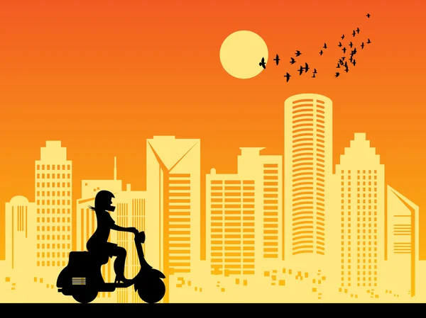 Scooter Girl — Stock Vector
