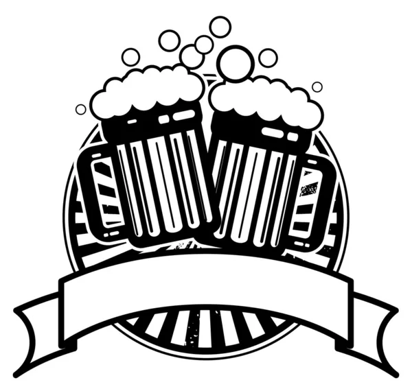 Canecas de cerveja — Vetor de Stock
