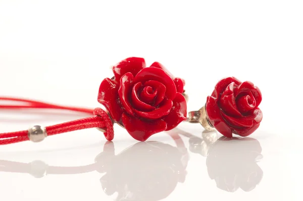 Stock image Red rose jewelry