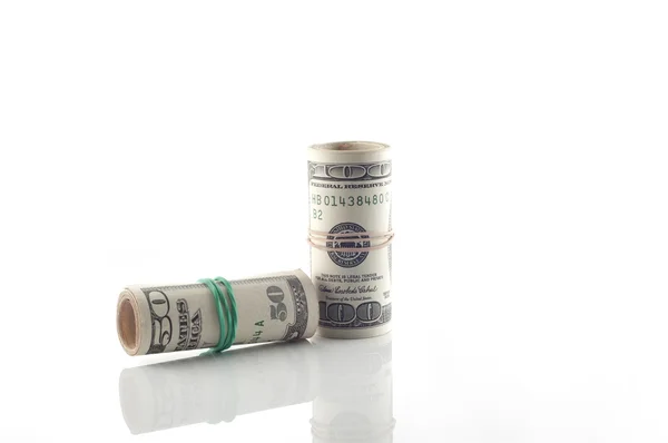 Mycket pengar isolerad på vit — Stockfoto
