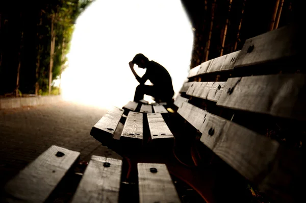 Depressão, depressão adolescente, túnel, jovem — Fotografia de Stock