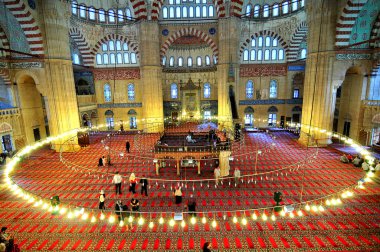 Selimiye Mosque in the wide-angle shooting clipart