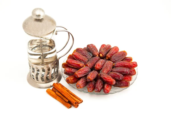 Date and cinnamon isolated — Stock Fotó