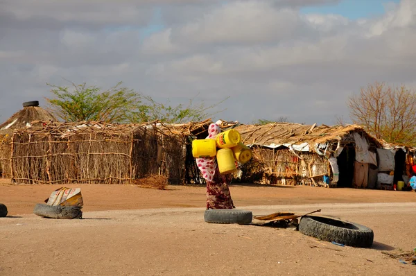 Somali migrant camp Garissa Kenya — Stock Photo, Image