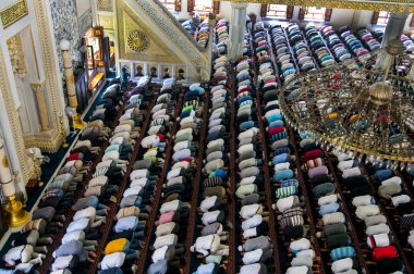 Muslim Friday prayer Tunahan mosque Turkey clipart
