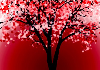 Beautiful tree on a colorful background clipart